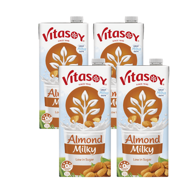 Combo sữa hạt hạnh nhân ít đường Úc Vitasoy hộp 1L (4 Hộp)