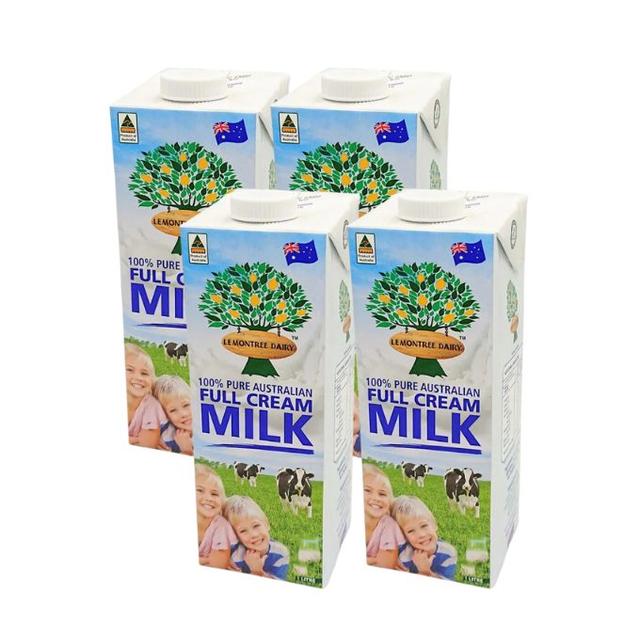 Combo sữa tươi tiệt trùng nguyên kem Lemontree Dairy hộp 1L (4 Hộp)