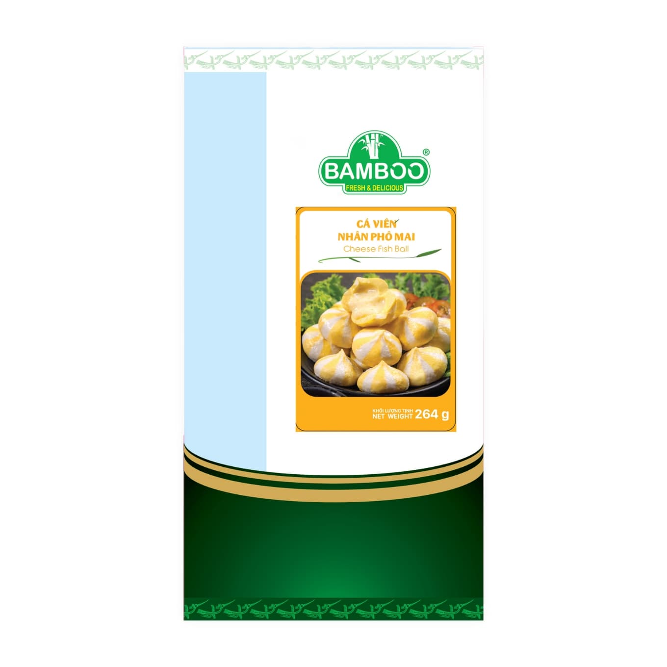 Cá viên nhân phô mai Bamboo gói 264g (1 Gói)