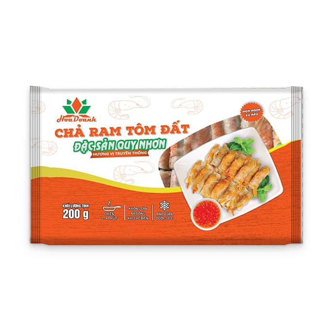 Chả ram tôm đất Quy Nhơn Hoa Doanh gói 200g Chuỗi siêu thị thực