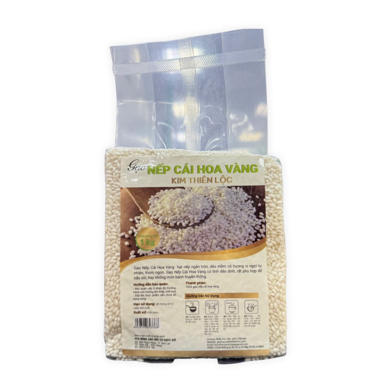 Nếp cái hoa vàng Kim Thiên Lộc túi 1kg (1 Túi)