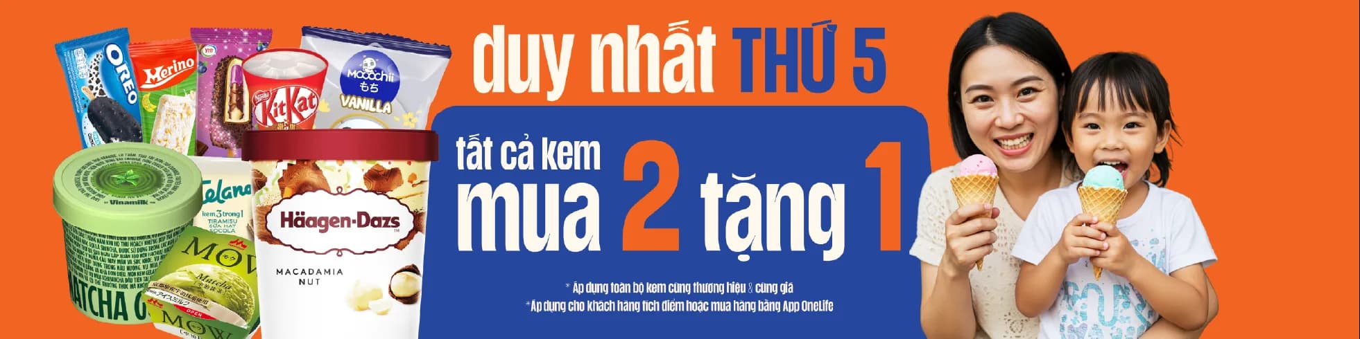 Kem mua 2 tặng 1