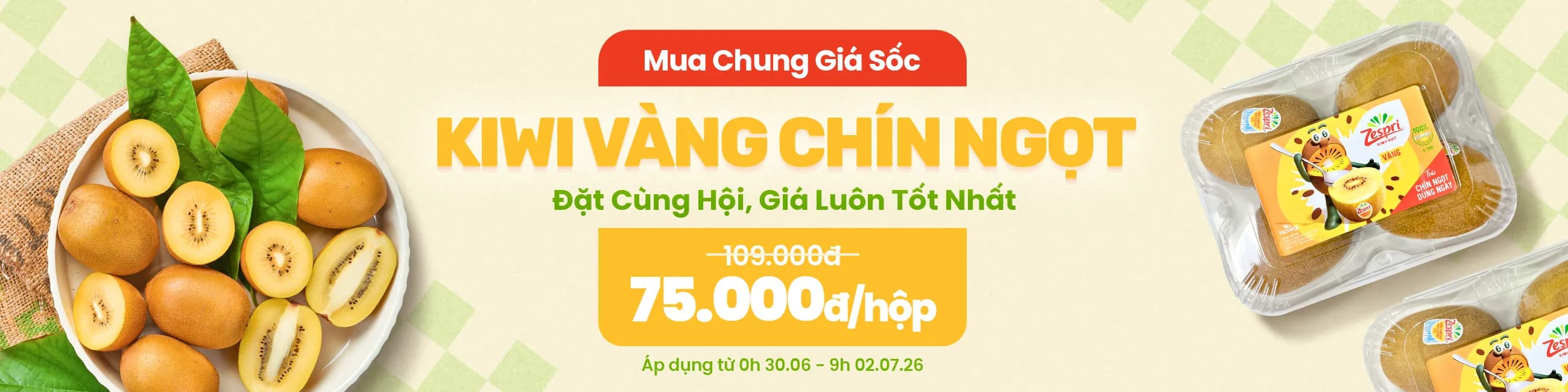 Mua chung kiwi vàng ngọt