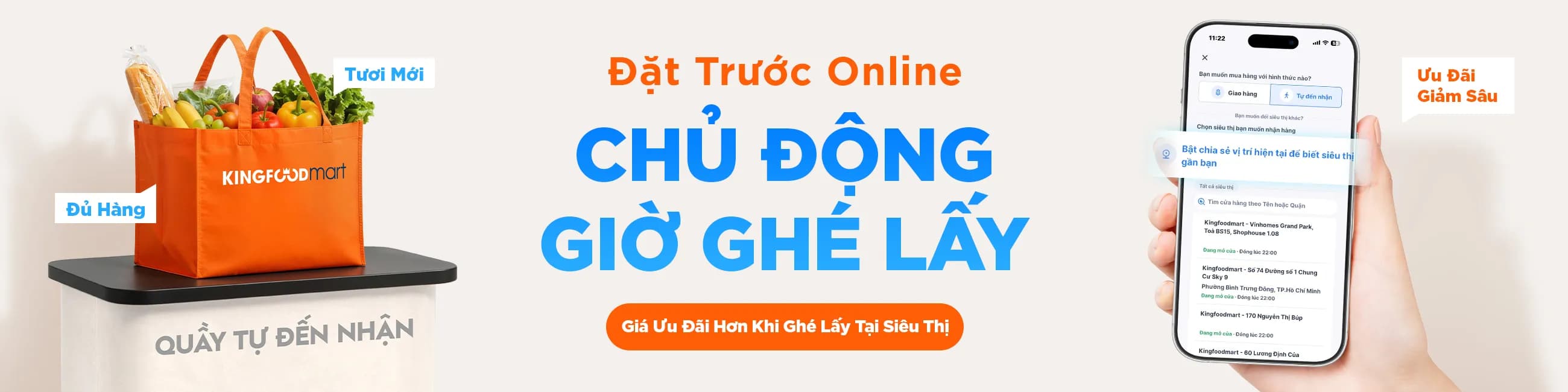 Đặt trước online - Chủ động ghé lấy