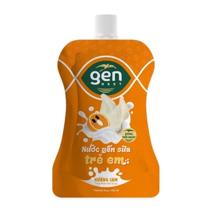 Túi yến sữa hương cam Gennest túi 105ml (1 Túi)