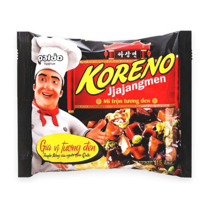 Mì trộn tương đen Hàn Quốc Jjajangmen Koreno gói 115g