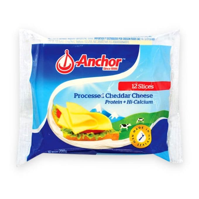Phô mai lát Cheddar Anchor gói 200g