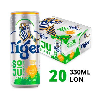 Thùng bia Tiger Soju Wonder Melon vị dưa lưới 330ml (20 Lon)