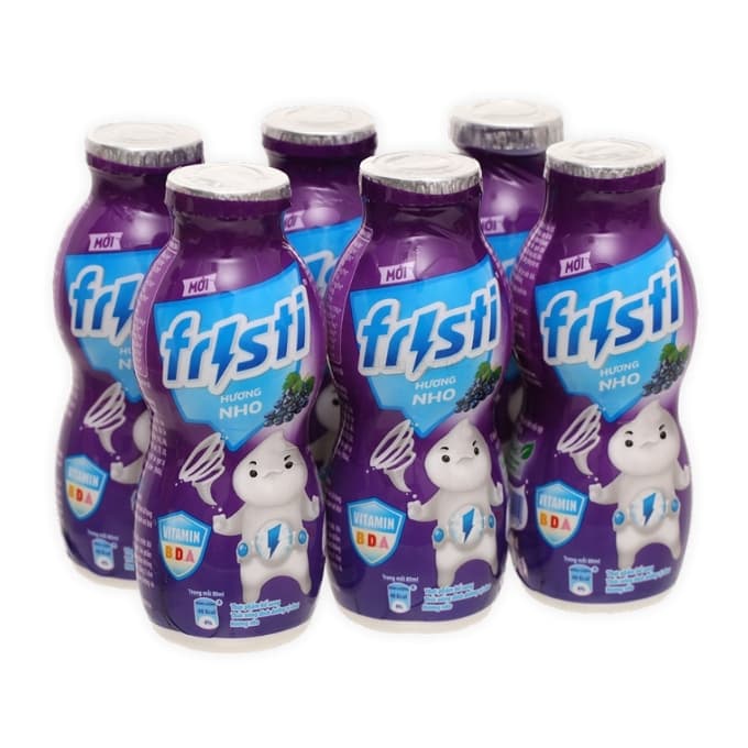 Lốc sữa tiệt trùng Frist Lab nho Dutch Lady hộp 80ml (6 Hộp)