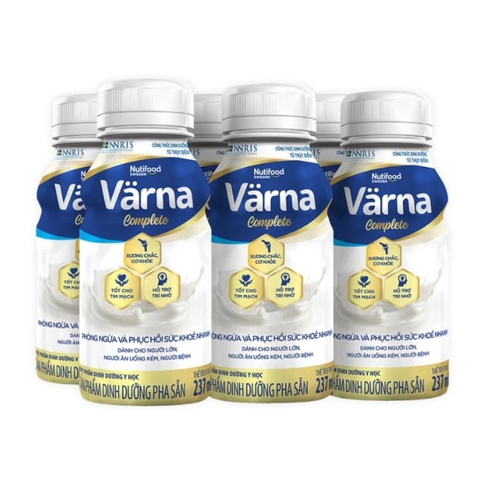 Lốc sữa bột dinh dưỡng pha sẵn Varna chai 237ml (6 Chai)