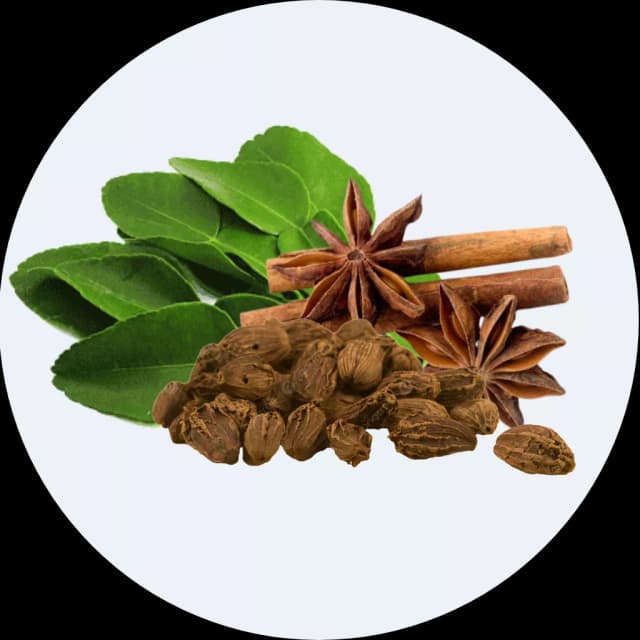 Lá chanh, hồi, quế, thảo quả,...