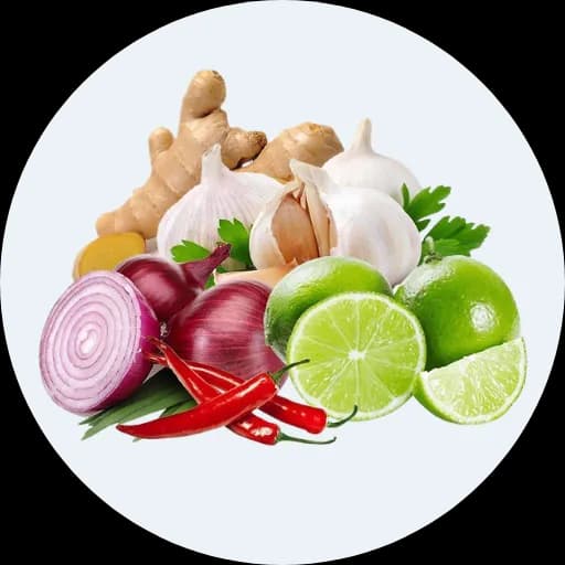 Chanh, tỏi, ớt, hành, gia vị