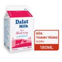 Sữa tươi thanh trùng hương dâu Đalat Milk hộp 180ml