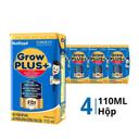 Lốc sữa bột pha sẵn tăng cân khỏe mạnh GrowPlus+ hộp 110ml (4 Hộp)