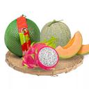 Set trái cây mọng nước: bưởi da xanh + dưa lưới ruột đỏ + thanh long (1 Combo)