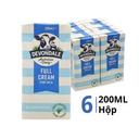 Lốc sữa nguyên kem Devondale hộp 200ml (6 Hộp)