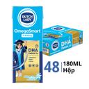 Thùng sữa tươi tiệt trùng Omegasmart ít đường Dutch Lady hộp 180ml (48 Hộp)