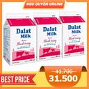 Combo sữa tươi thanh trùng hương dâu Đalat Milk hộp 180ml (3 Hộp)