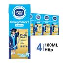 Lốc sữa tươi tiệt trùng Omegasmart ít đường Dutch Lady hộp 180ml (4 Hộp)