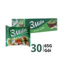 Thùng mì chay lá đa 3 Miền gói 65g (30 Gói)