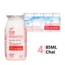 Lốc sữa chua uống hương dâu TH True Milk chai 85ml (4 Chai)