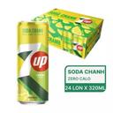 Thùng nước ngọt soda chanh không calo 7 Up lon 320ml (24 Lon)