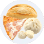 Bánh bao, bánh mì, pizza