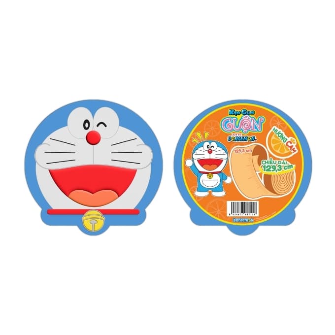 Kẹo gum cuộn Doraemon hương cam Lotte 56g (1 Cái)
