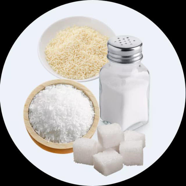 Muối, đường, hạt nêm, bột ngọt