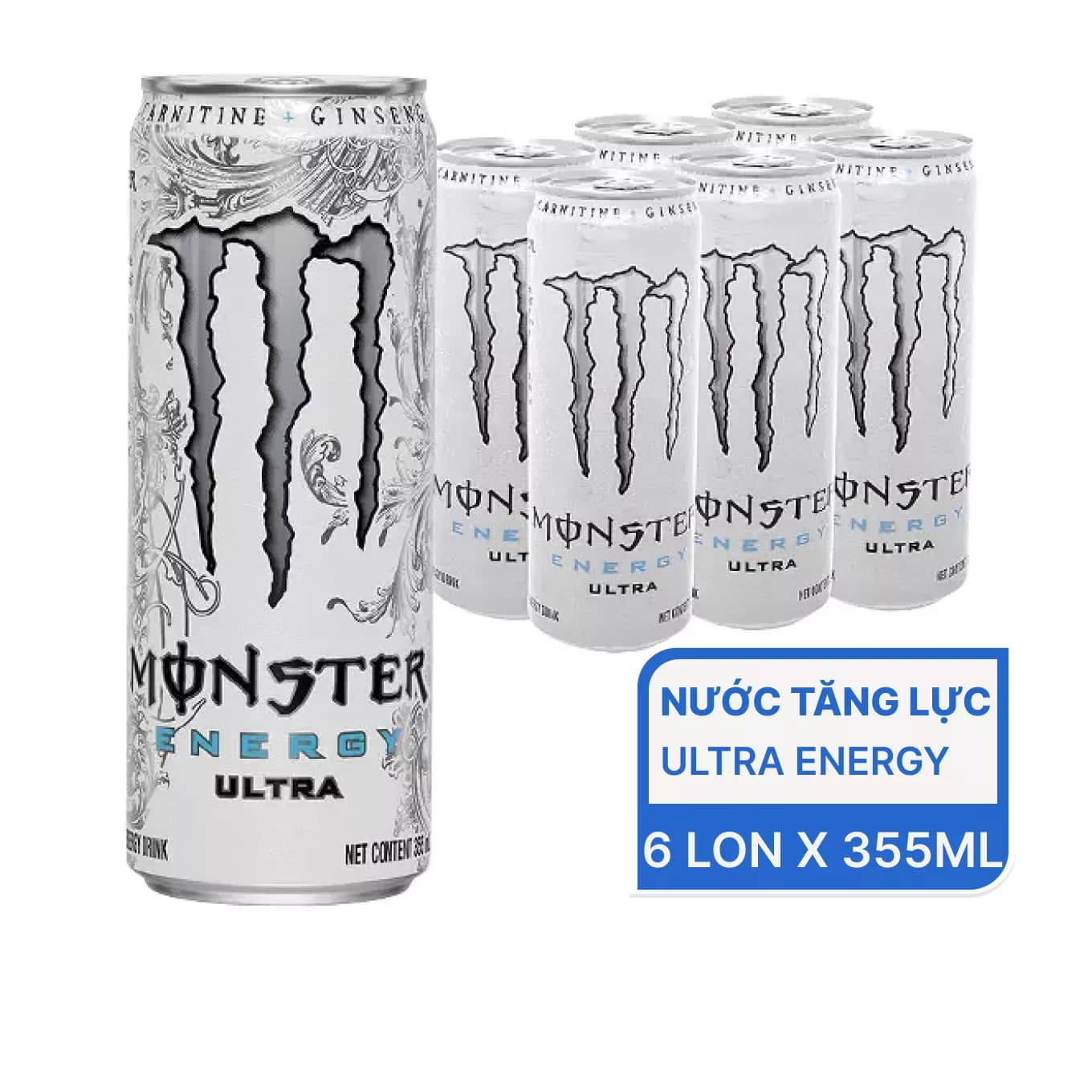 Lốc nước tăng lực Ultra Energy Monster 355ml (6 Lon)